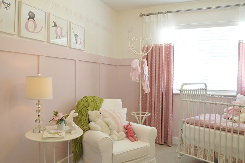 Diseño interior de una habitación para bebés al estilo shabby chic - foto