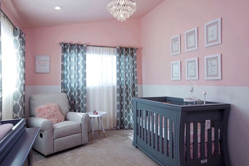 Interior design of a baby room in the style of shabby chic - photo