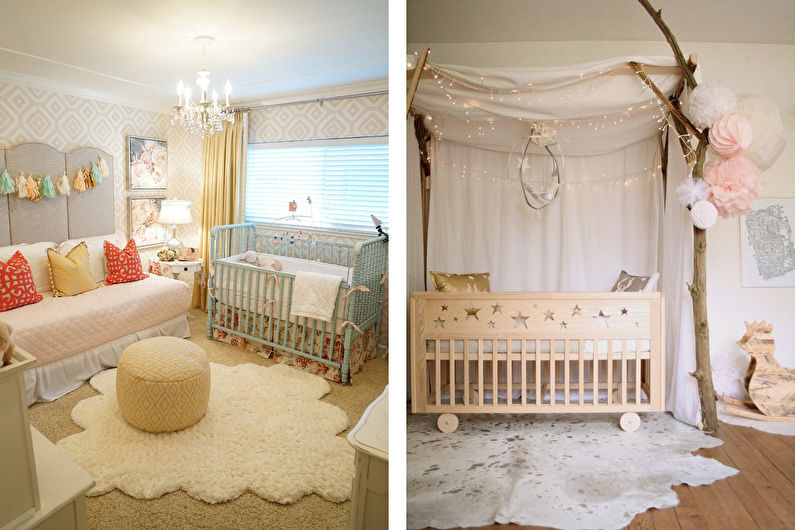 Interior design di una baby room nello stile di shabby chic - foto