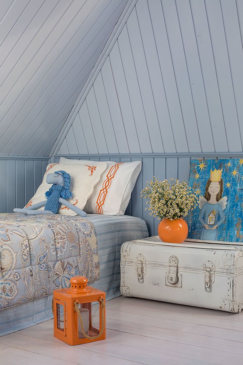 Interior design of a baby room in the style of shabby chic - photo