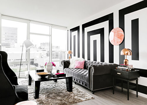 Black and white wallpaper in the interior: 80 photo ideas