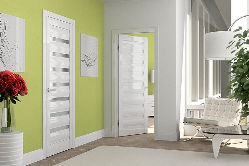 Puertas blancas en diferentes estilos de interiores: modernas