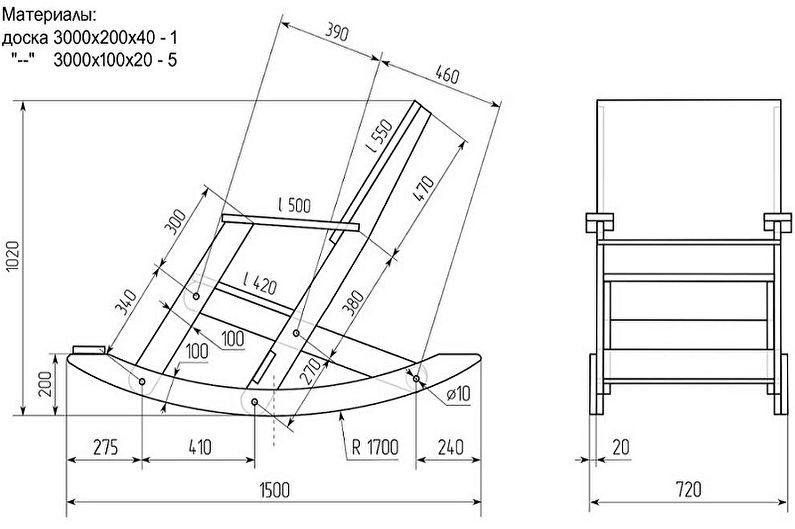 เก้าอี้โยกไม้อัด DIY - เก้าอี้โยกแบบดั้งเดิม