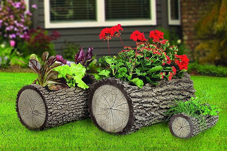 Macetas callejeras de bricolaje para flores de madera