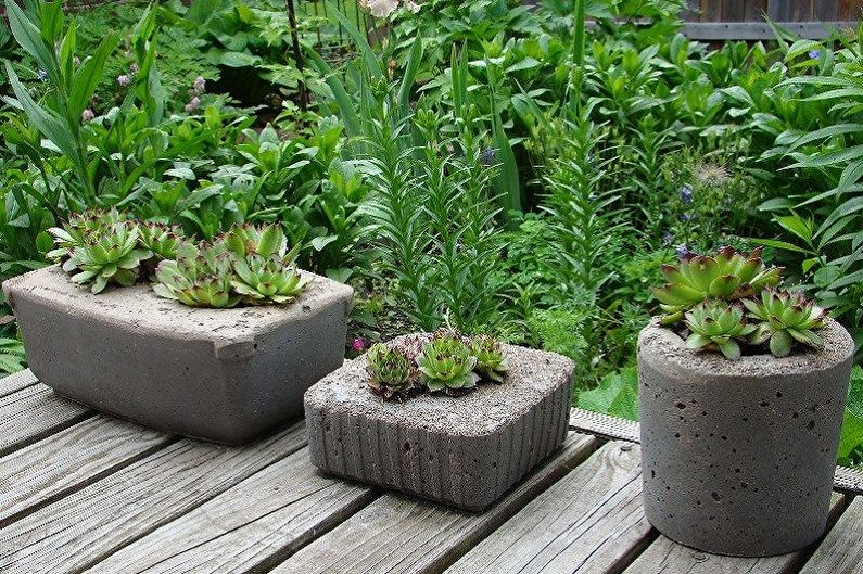 Macetas callejeras de bricolaje para flores de hormigón