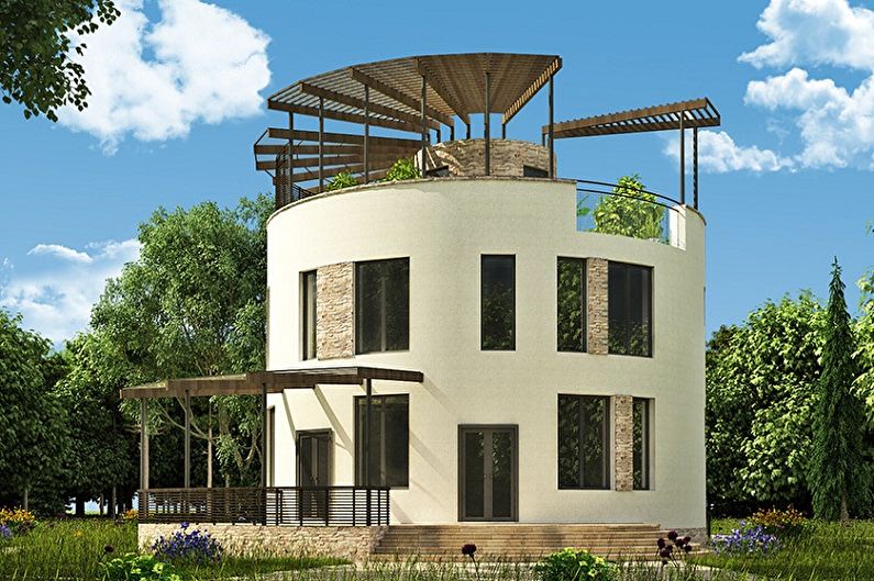 Casas de techo plano de estilo Art Nouveau