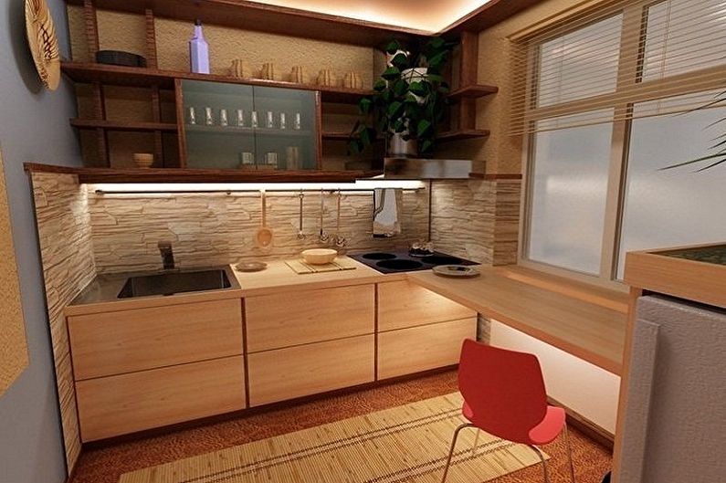 Design de interiores de cozinhas em Khrushchev - foto