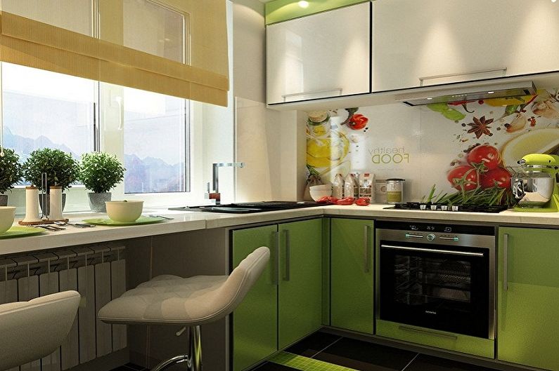 Kitchen interior design in Khrushchev - photo