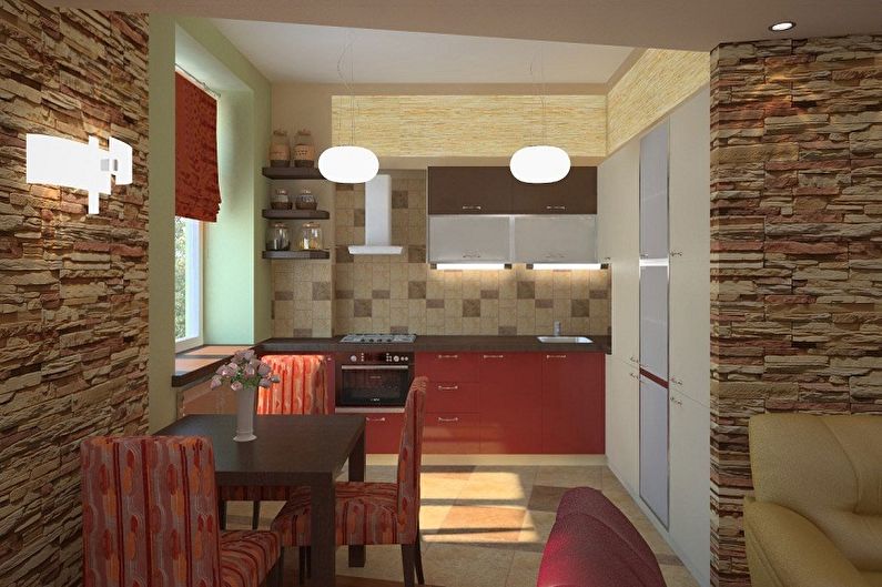 Design de interiores de cozinhas em Khrushchev - foto