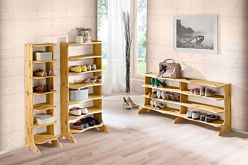 Types de chaussures pour le couloir - Rayonnage