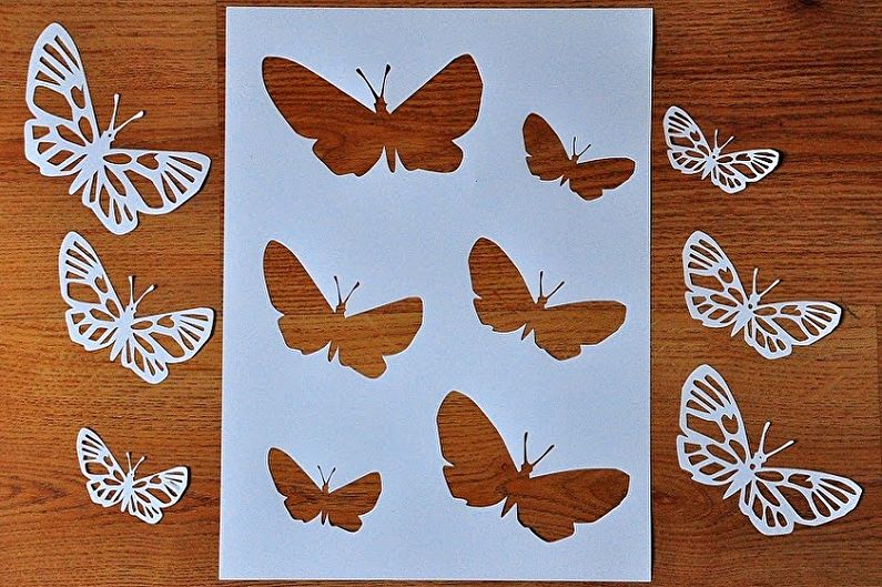 Do-it-yourself butterflies on the wall - Paper and cardboard butterflies