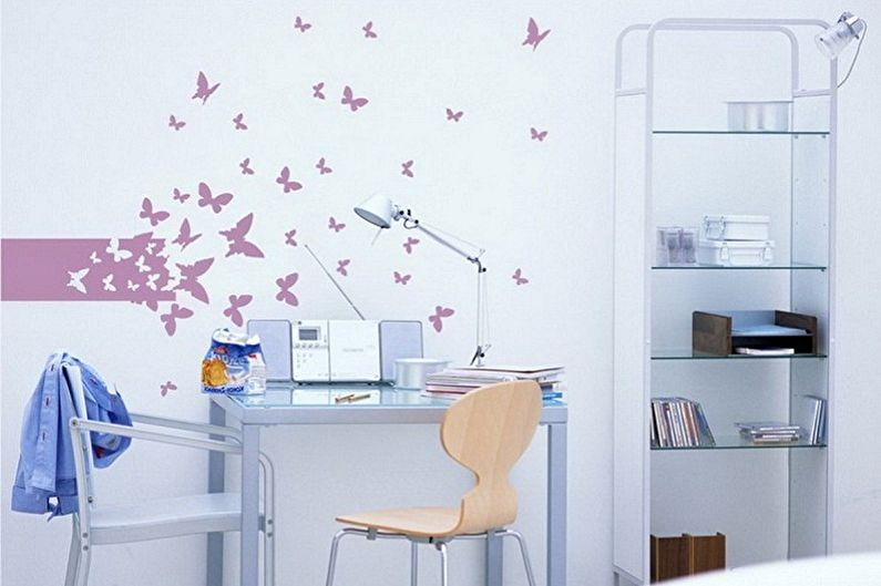 Butterflies on the wall - photo decor