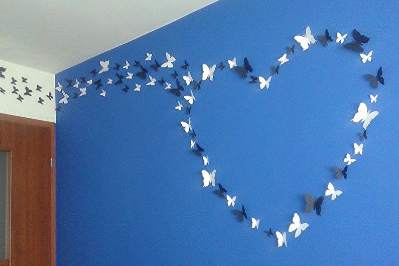 Mariposas en la pared - decoración fotográfica