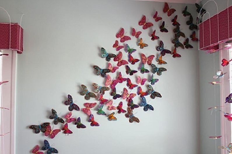 Mariposas en la pared - decoración fotográfica