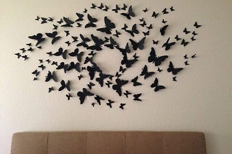 Butterflies on the wall - photo decor