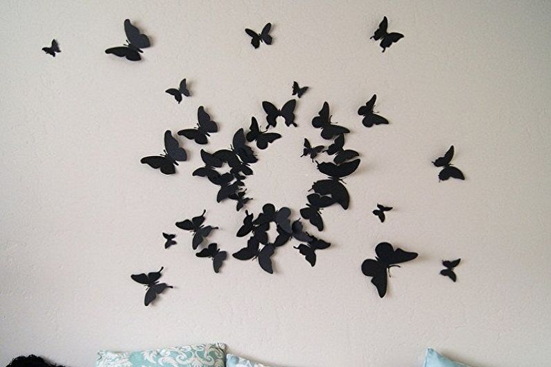 Butterflies on the wall - photo decor