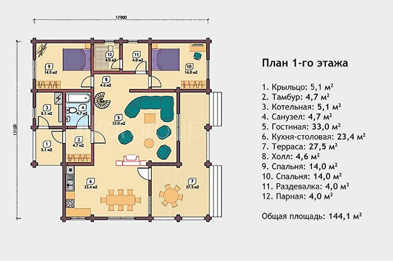 Moderni nacrti kuća iz trupca - Lovačka kućica iz zaobljenog trupca