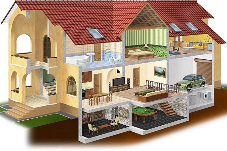 Grundrissideen für ein zweistöckiges Haus