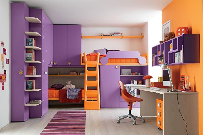 Roxo com laranja - que cores combinam com roxo