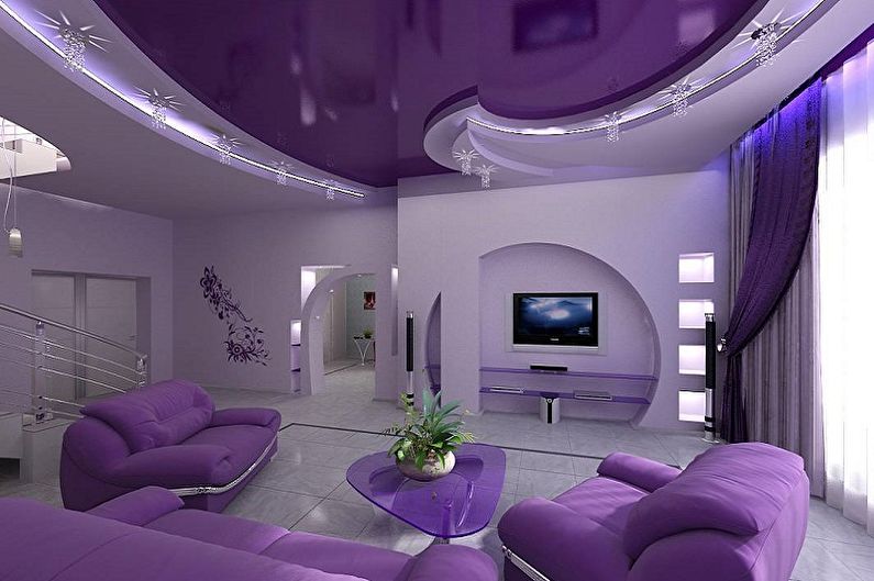 Avec quelles couleurs le violet correspond - Living Room Design