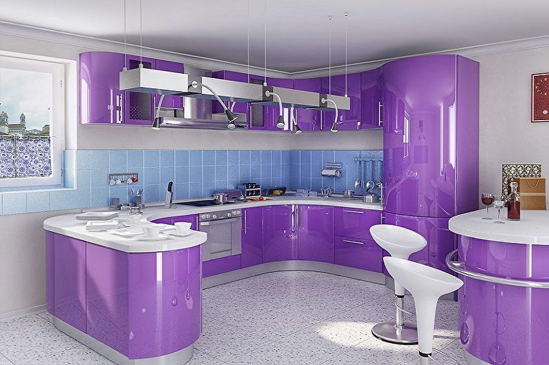 Mor renklerle eşleşen renkler - Kitchen Design