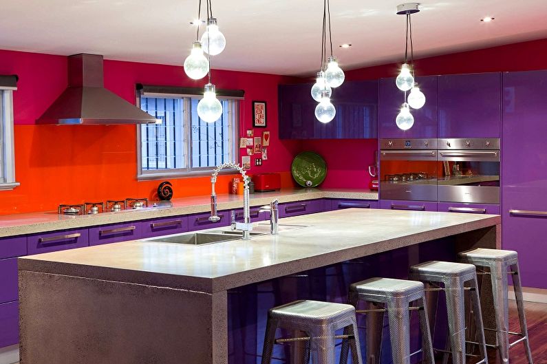 Que cores o roxo combina com - Kitchen Design