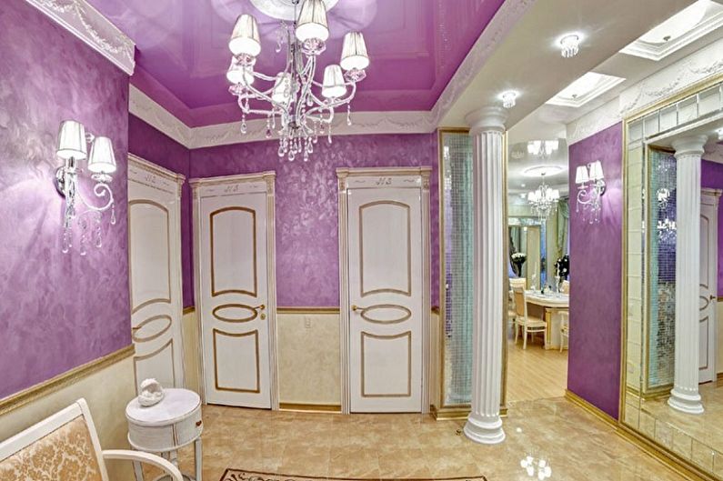 Que cores o roxo combina com - Hallway Design