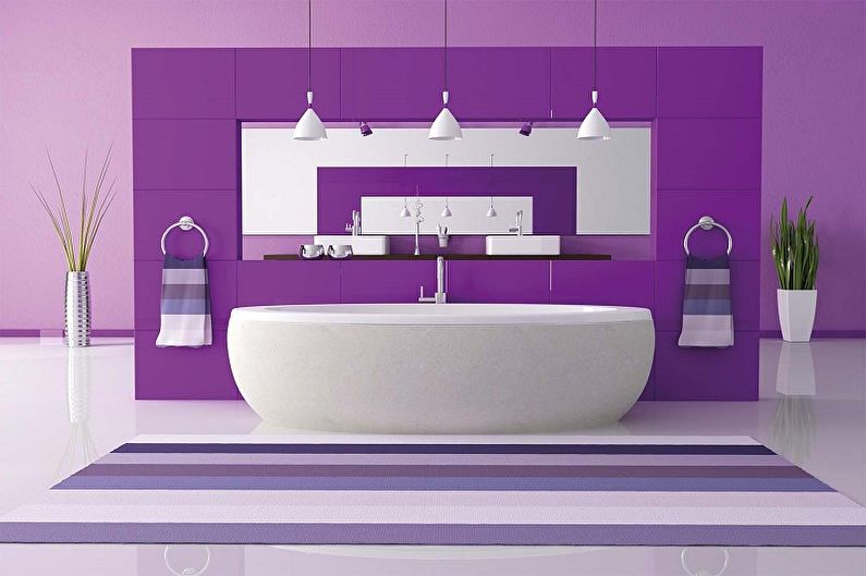 Con quali colori si abbina il viola - Design del bagno