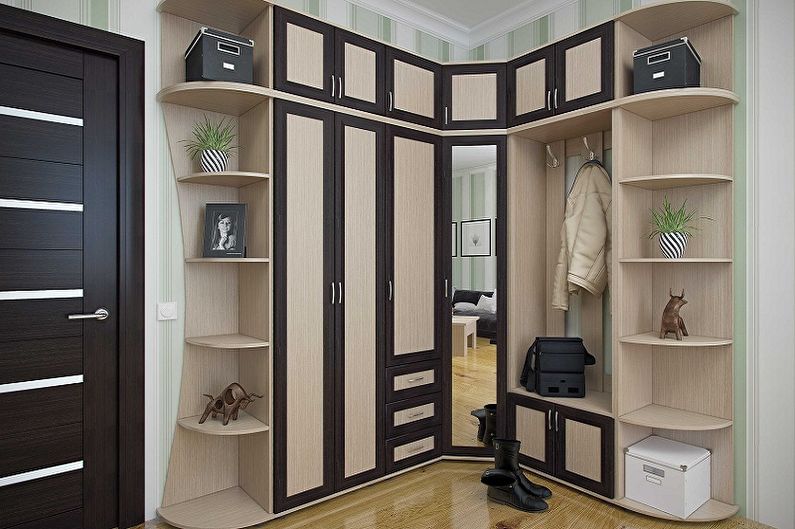 Corner wardrobe from chipboard to hallway