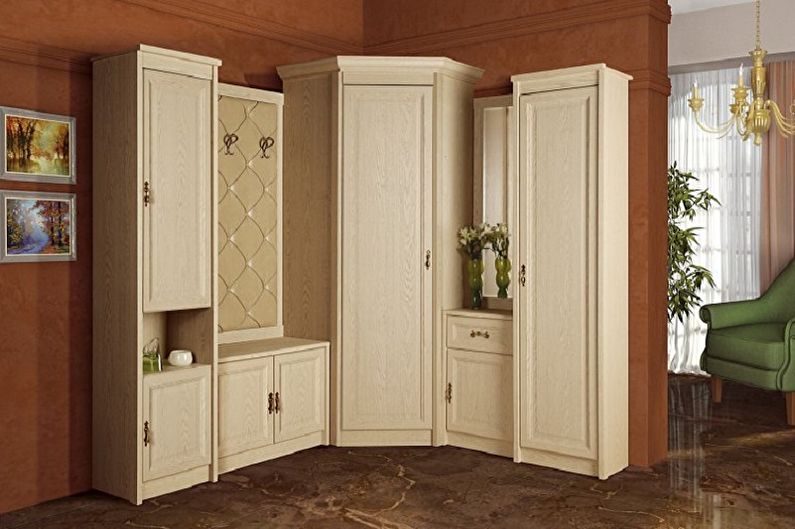 Corner cabinets in the hallway - photo