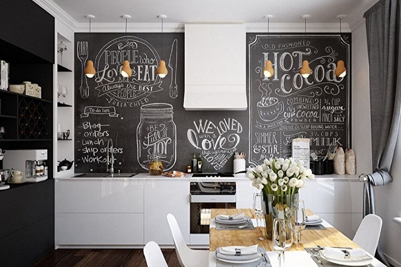 Diseño de cocina de estilo escandinavo - Decoración de pared