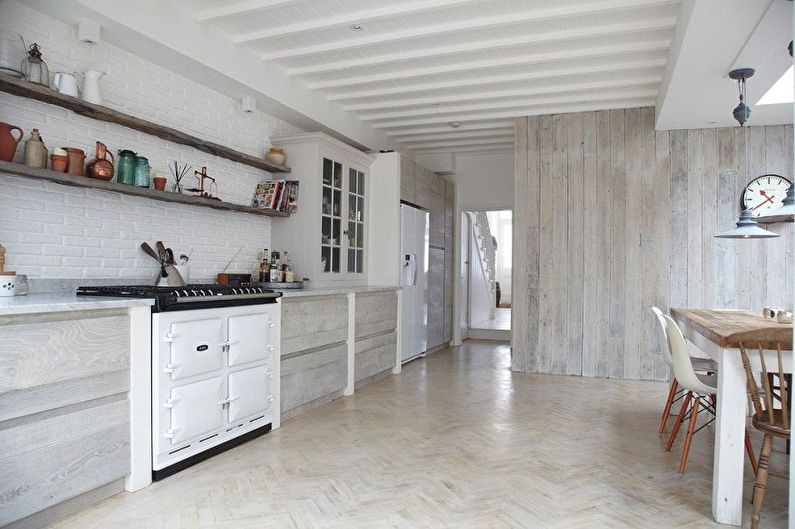 Conception de cuisine de style scandinave - Finition de plafond