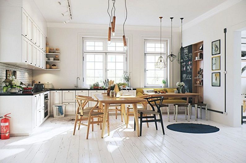 Design cucina in stile scandinavo - Illuminazione e arredamento