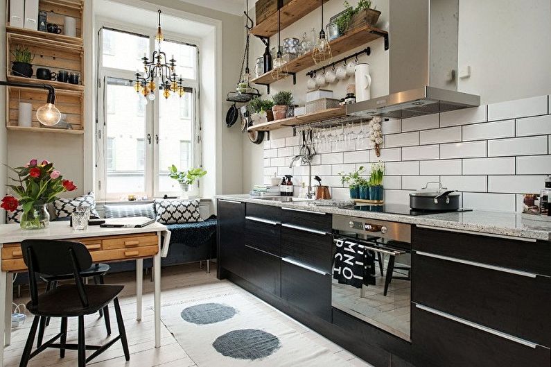 Conception de cuisine de style scandinave - Éclairage et décoration