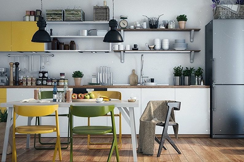 Diseño de interiores de cocina de estilo escandinavo - foto