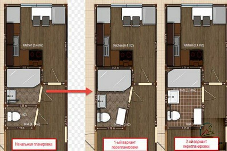 Neuplanung einer Wohnung in Chruschtschow - Neuplanung eines Badezimmers