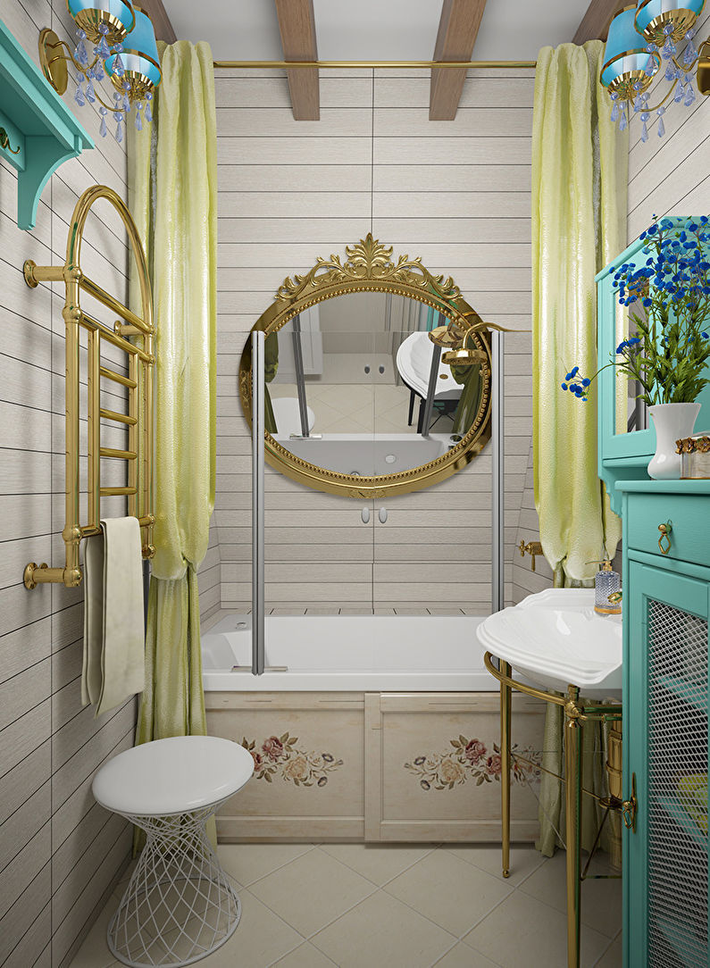 Bathroom design 2 sq.m. in the style of provence