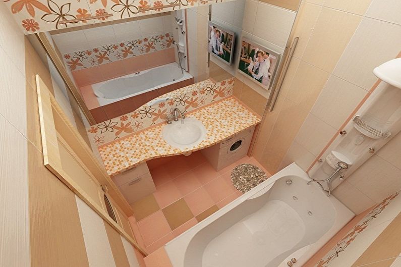 Diseño interior de un baño de 2 m2. - Foto