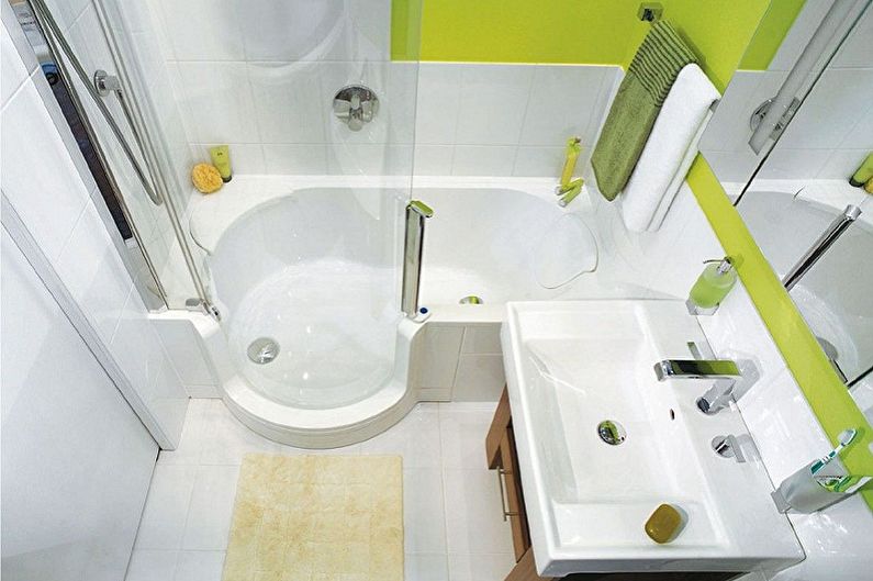 Interior design of a bathroom of 2 sq.m. - Photo