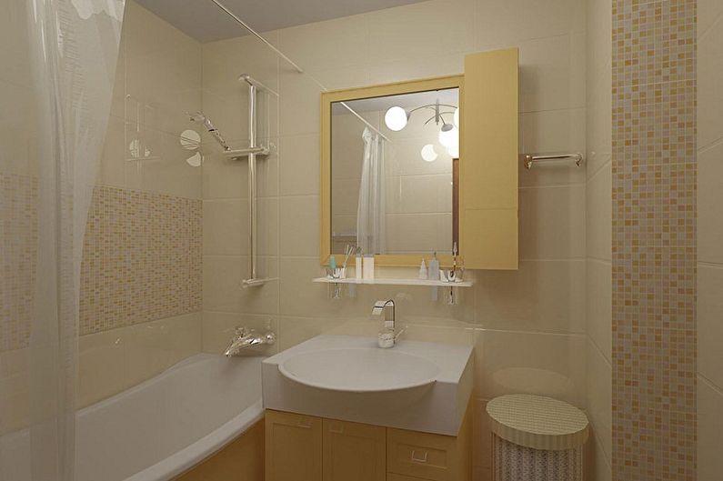 Interior design of a bathroom of 2 sq.m. - Photo