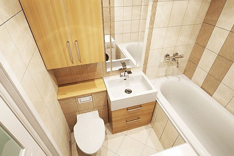 Diseño interior de un baño de 2 m2. - Foto