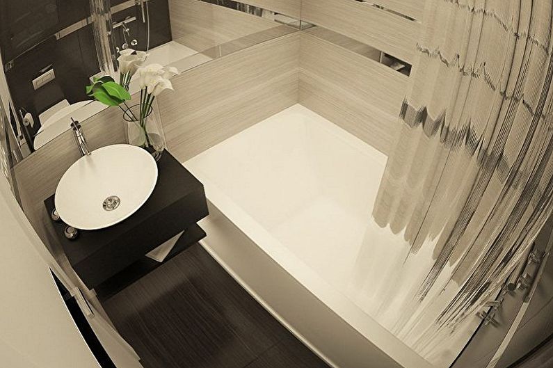 Interior design of a bathroom of 2 sq.m. - Photo