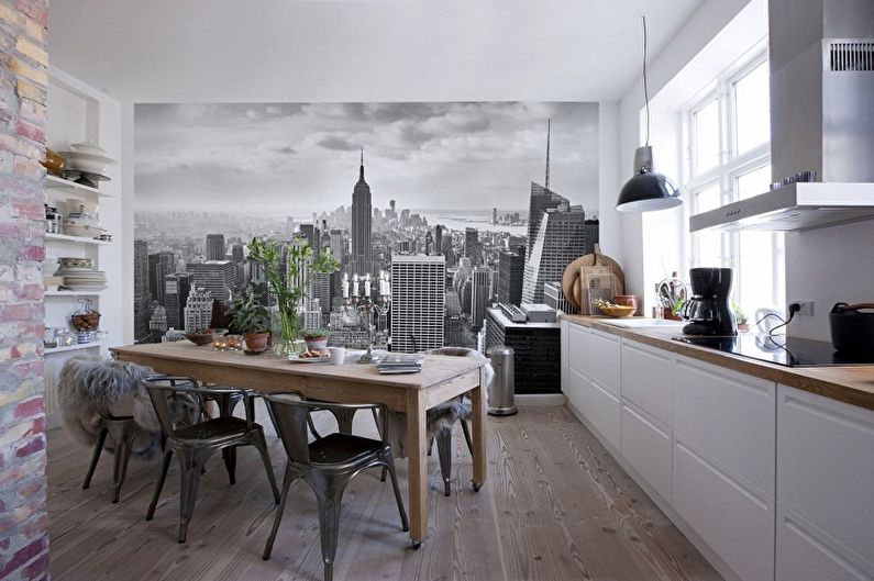 Washable wallpaper for the kitchen - photo