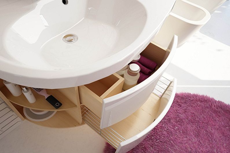 Meuble lavabo de salle de bain - Garnissage intérieur