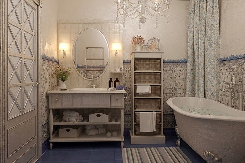 Cabinets under the sink in the bathroom - photo