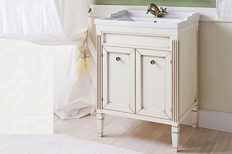 Cabinets under the sink in the bathroom - photo