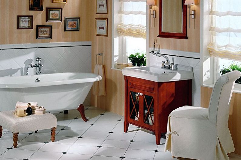 Cabinets under the sink in the bathroom - photo