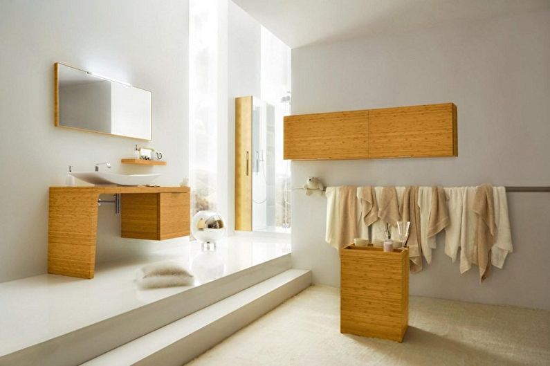 Cabinets under the sink in the bathroom - photo