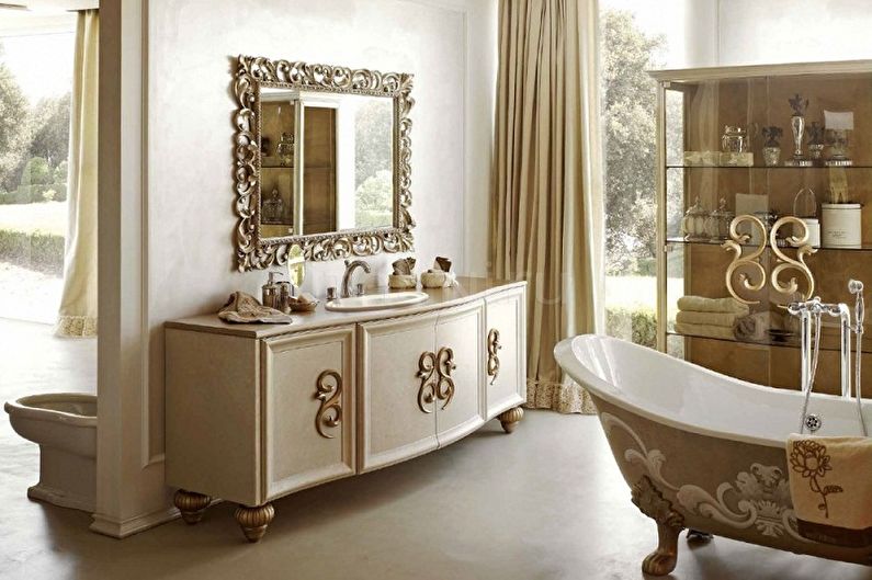 Cabinets under the sink in the bathroom - photo