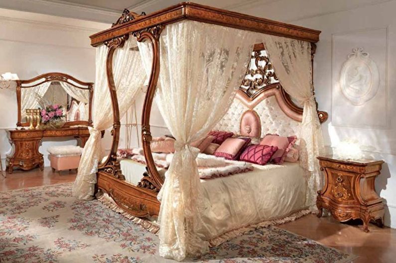 Letto a baldacchino (60 foto): tipi e modelli